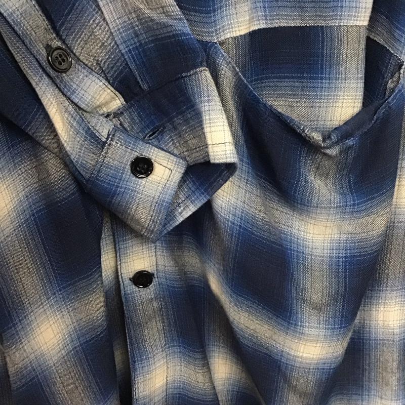 アンリラクシング unrelaxing シャツ、ブラウス 長袖 長袖シャツ チェックシャツ カラーシャツ ノーカラーシャツ S チェック 青 / ブルー /  メンズ USED 古着 中古 10150354