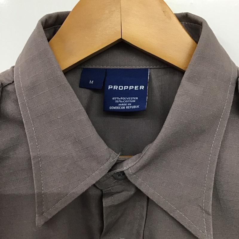 プロッパー PROPPER シャツ、ブラウス 半袖 半袖シャツ 無地シャツ ポケットシャツ M 無地 灰 / グレー /  メンズ USED 古着 中古 10150356