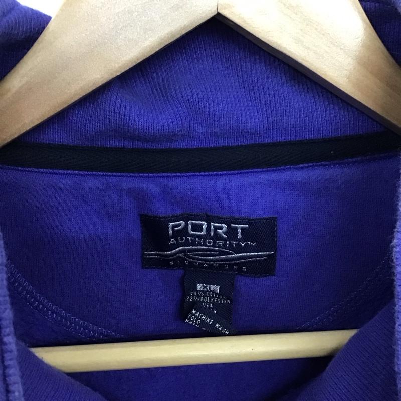 古着 USED トレーナー 長袖 長袖トレーナー スウェット ジップアップネック portauthority XL ロゴ、文字 青 / ブルー /  メンズ USED 古着 中古 10150366