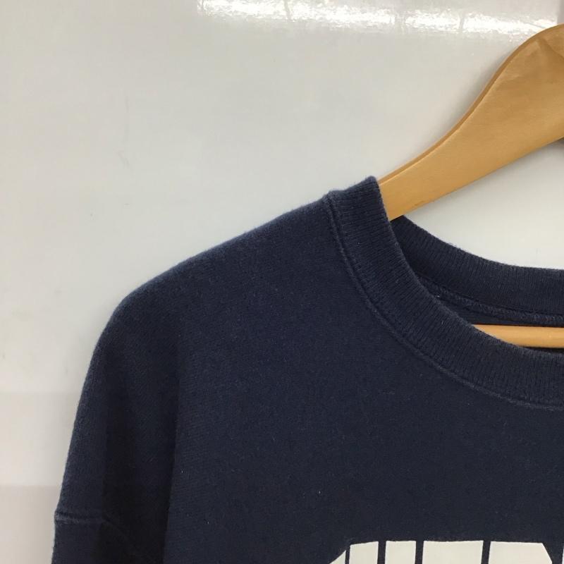 チャンピオン Champion トレーナー 長袖 長袖トレーナー スウェット クルーネック プルオーバー L ロゴ、文字 紺 / ネイビー /  メンズ USED 古着 中古 10150378
