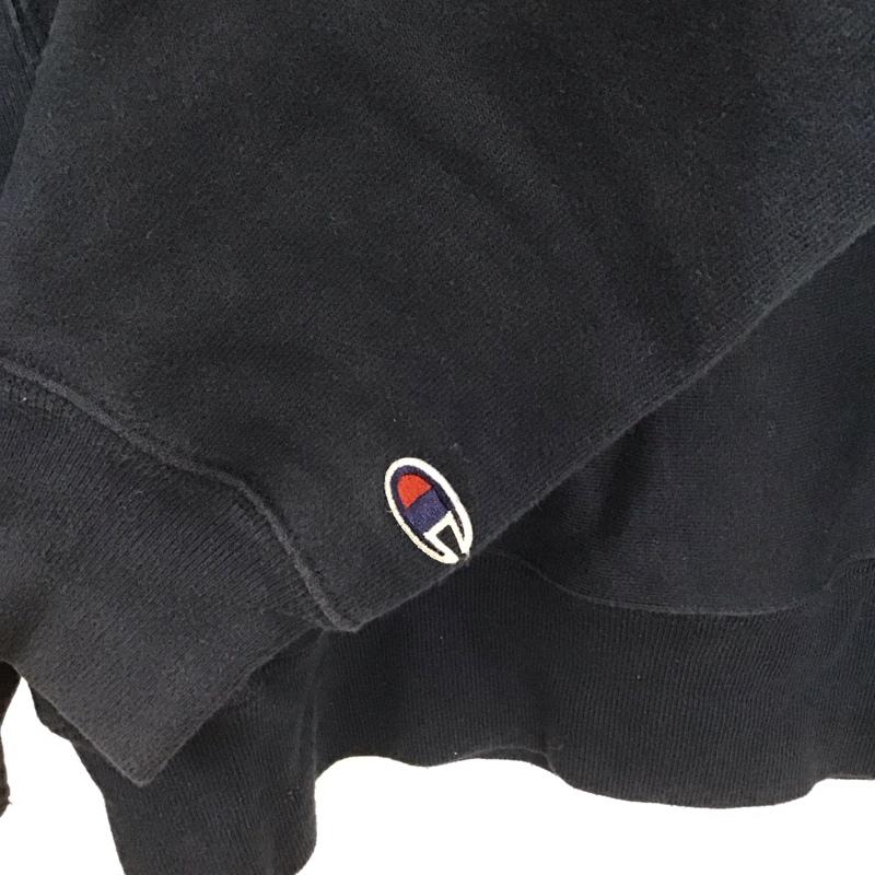 チャンピオン Champion トレーナー 長袖 長袖トレーナー スウェット クルーネック プルオーバー L ロゴ、文字 紺 / ネイビー /  メンズ USED 古着 中古 10150378