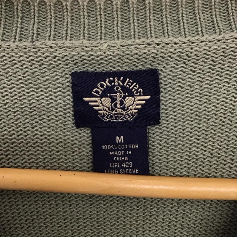 ドッカーズ DOCKERS ニット、セーター 長袖 長袖ニットカットソー クルーネック セーター M 無地 カーキ / カーキ /  メンズ USED 古着 中古 10150381