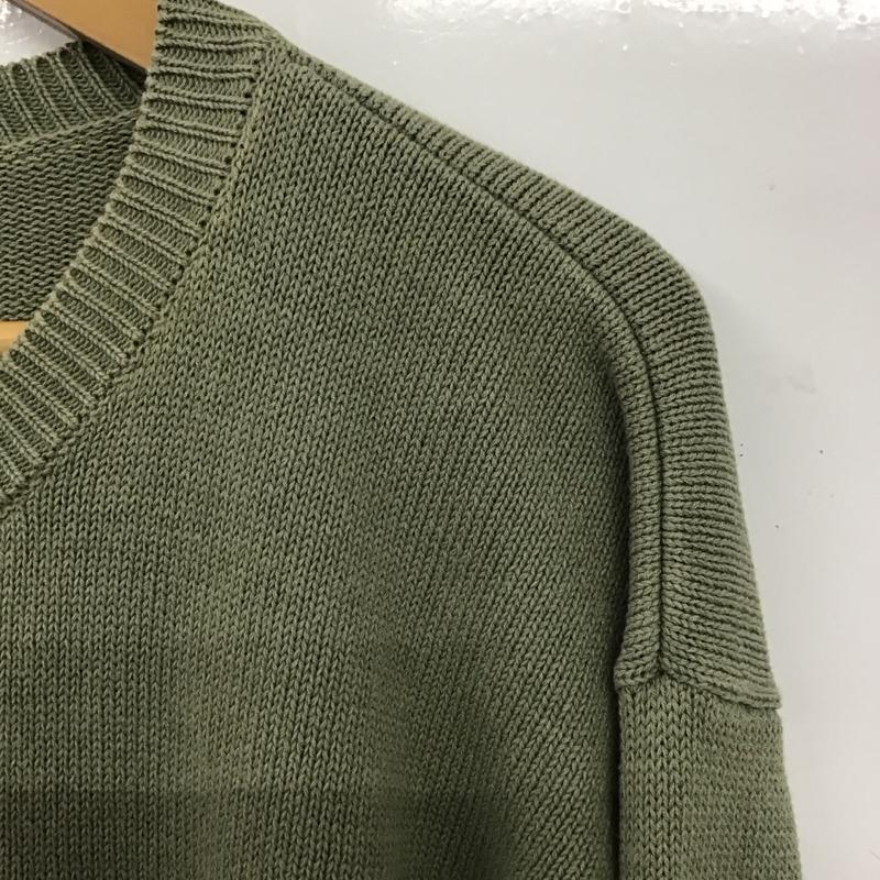 ドッカーズ DOCKERS ニット、セーター 長袖 長袖ニットカットソー クルーネック セーター M 無地 カーキ / カーキ /  メンズ USED 古着 中古 10150381