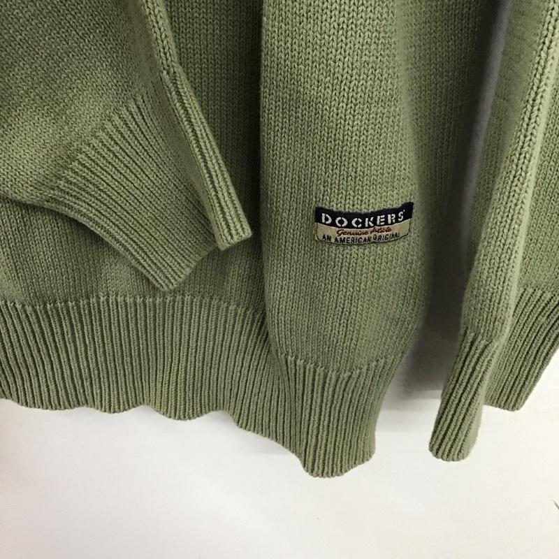 ドッカーズ DOCKERS ニット、セーター 長袖 長袖ニットカットソー クルーネック セーター M 無地 カーキ / カーキ /  メンズ USED 古着 中古 10150381