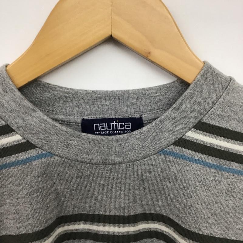 ノーティカ NAUTICA Tシャツ 半袖 221-1202 半袖カットソー ボーダーカットソー L ボーダー柄 灰 / グレー /  メンズ USED 古着 中古 10150382