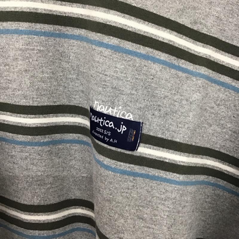 ノーティカ NAUTICA Tシャツ 半袖 221-1202 半袖カットソー ボーダーカットソー L ボーダー柄 灰 / グレー /  メンズ USED 古着 中古 10150382
