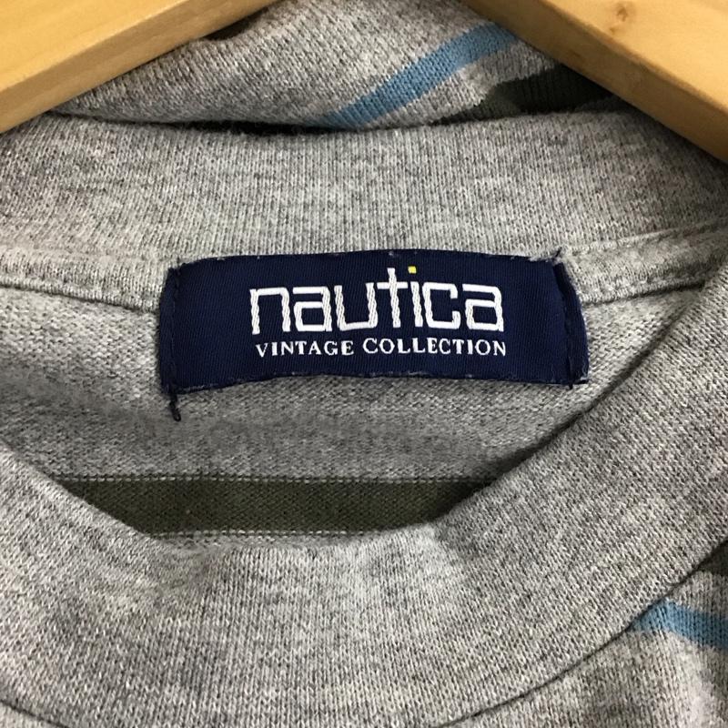 ノーティカ NAUTICA Tシャツ 半袖 221-1202 半袖カットソー ボーダーカットソー L ボーダー柄 灰 / グレー /  メンズ USED 古着 中古 10150382