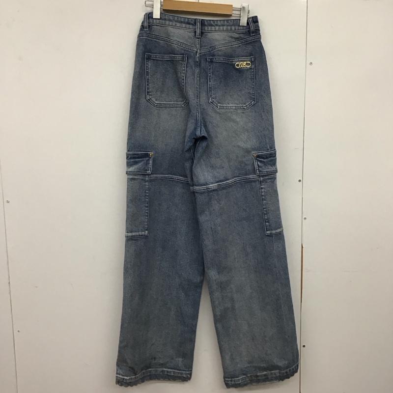 マイケルコース MICHAEL KORS パンツ デニム、ジーンズ ストレッチデニムのワイドレッグカーゴジーンズ MT4905HEB1 無地 水色 / ライトブルー /  レディース USED 古着 中古 10150393