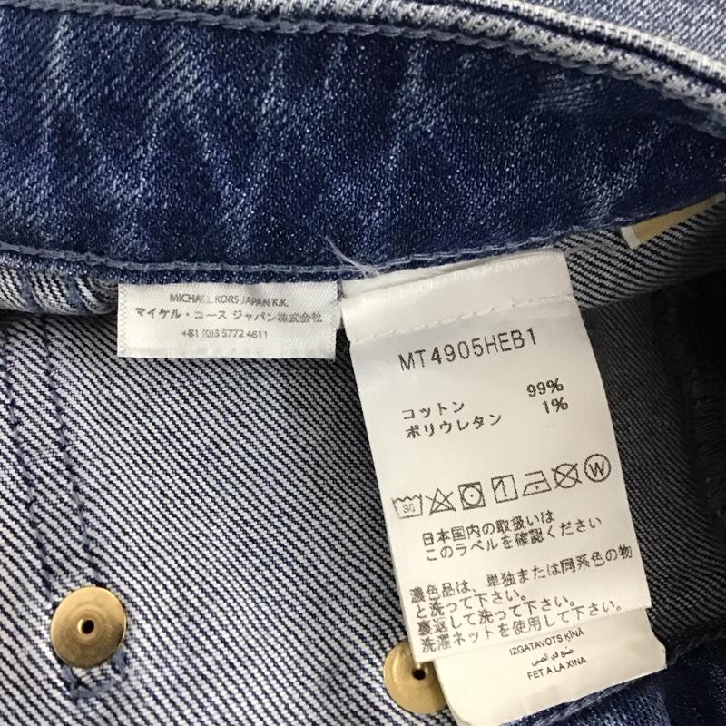マイケルコース MICHAEL KORS パンツ デニム、ジーンズ ストレッチデニムのワイドレッグカーゴジーンズ MT4905HEB1 無地 水色 / ライトブルー /  レディース USED 古着 中古 10150393