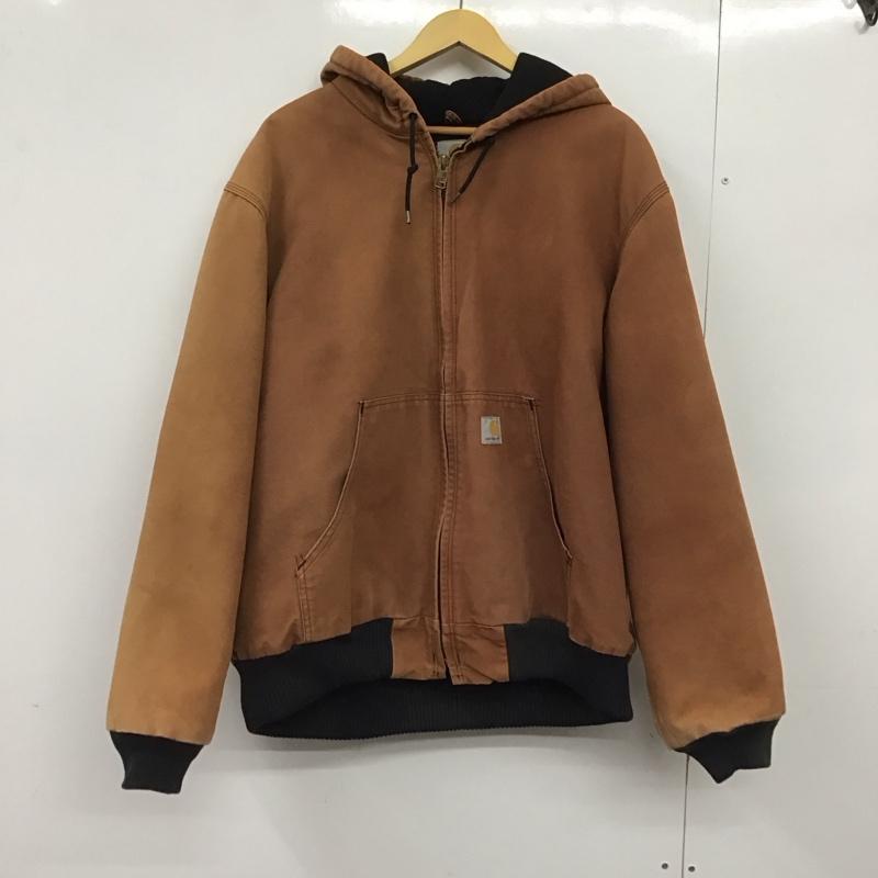 カーハート Carhartt ジャケット、上着 ジャンパー、ブルゾン ジップアップジャケット パーカージャケット アウター 00s フェード XL ロゴ、文字 茶 / ブラウン /  メンズ USED 古着 中古 10150403