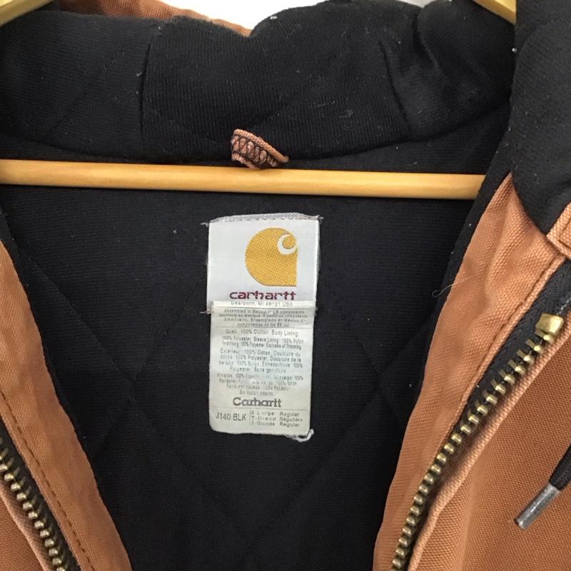 カーハート Carhartt ジャケット、上着 ジャンパー、ブルゾン ジップアップジャケット パーカージャケット アウター 00s フェード XL ロゴ、文字 茶 / ブラウン /  メンズ USED 古着 中古 10150403
