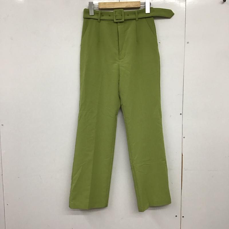 スライ SLY パンツ スラックス 030EAR31-3000 BELTED COLOR STRAIGHT 1 無地 薄緑 / ライトグリーン /  レディース USED 古着 中古 10150414