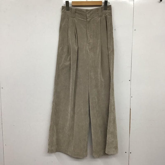 ミースロエ MIESROHE パンツ スラックス mwfp235017 ベルベットタックワイドパンツ 0 無地 ベージュ / ベージュ /  レディース USED 古着 中古 10150423