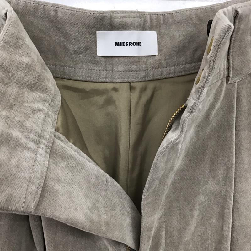 ミースロエ MIESROHE パンツ スラックス mwfp235017 ベルベットタックワイドパンツ 0 無地 ベージュ / ベージュ /  レディース USED 古着 中古 10150423