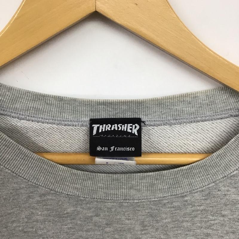 スラッシャー THRASHER トレーナー 長袖 長袖トレーナー スウェット クルーネック プルオーバー L ロゴ、文字 灰 / グレー /  メンズ USED 古着 中古 10150432