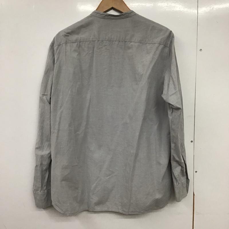 シップス SHIPS シャツ、ブラウス 長袖 長袖シャツ 無地シャツ ノーカラーシャツ L 無地 灰 / グレー /  メンズ USED 古着 中古 10150451