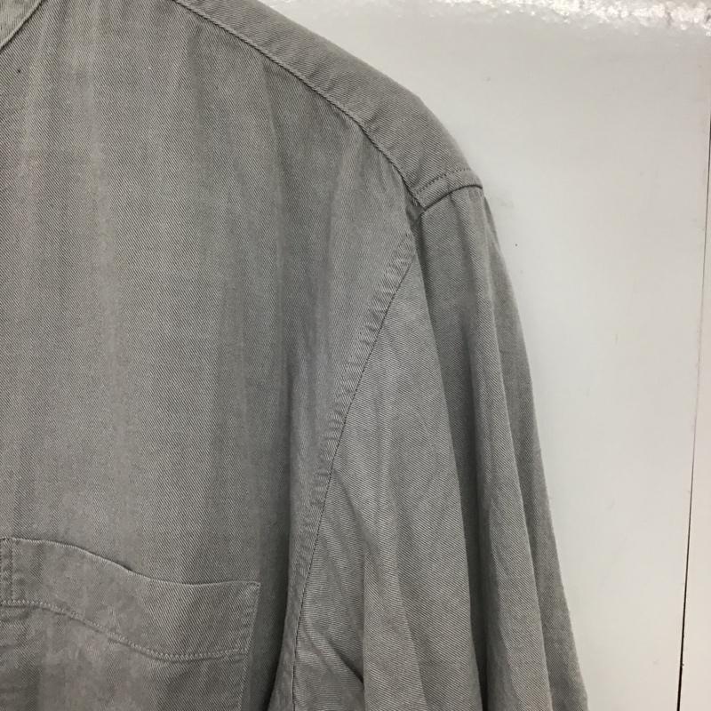 シップス SHIPS シャツ、ブラウス 長袖 長袖シャツ 無地シャツ ノーカラーシャツ L 無地 灰 / グレー /  メンズ USED 古着 中古 10150451
