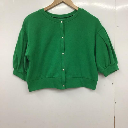 ローリーズファーム LOWRYS FARM カーディガン 半袖 FREE 無地 緑 / グリーン /  レディース USED 古着 中古 10150458