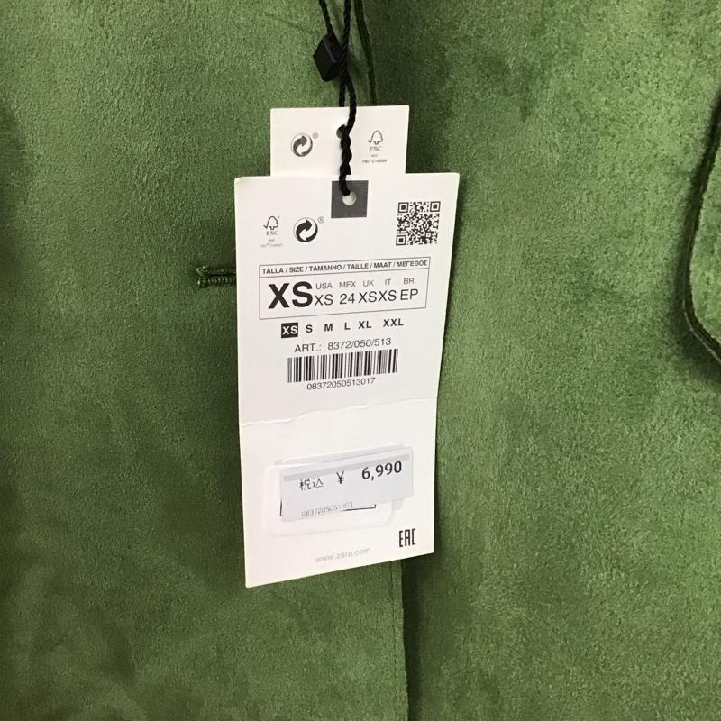 ザラ ZARA ジャケット、上着 ジャケット、ブレザー XS 無地 緑 / グリーン /  レディース USED 古着 中古 10150460