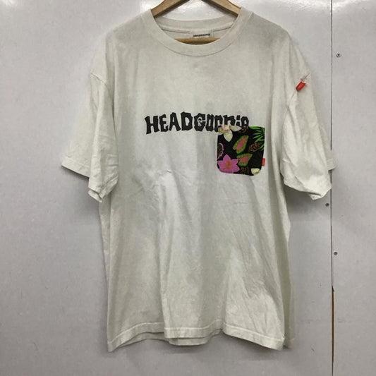 ヘッドグーニー HEADGOONIE Tシャツ 半袖 半袖カットソー プリントTシャツ クルーネックカットソー XXL プリント 白 / ホワイト /  メンズ USED 古着 中古 10150496