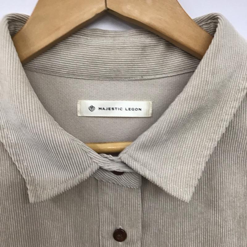 マジェスティックレゴン MAJESTIC LEGON シャツ、ブラウス 長袖 1096031040 細コールBIGシャツ S 無地 アイボリー / アイボリー /  レディース USED 古着 中古 10150515