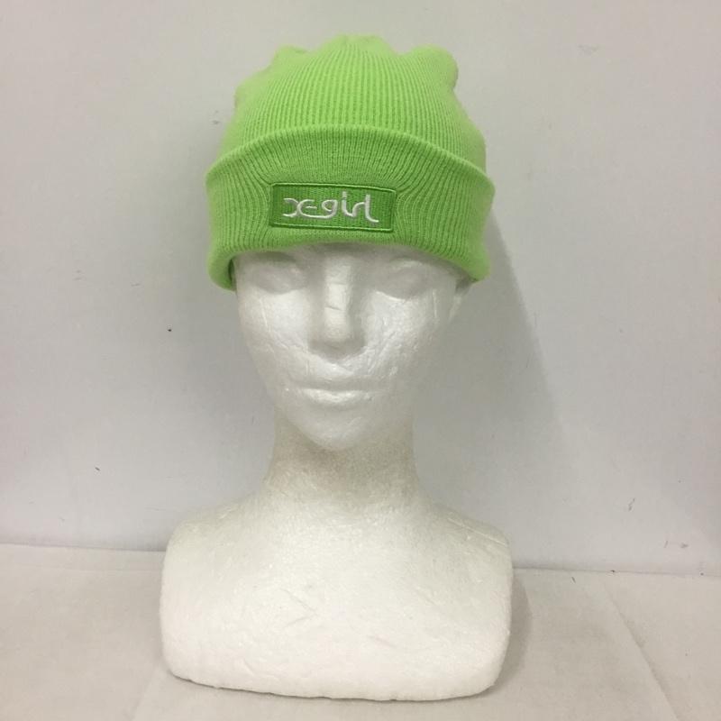 エックスガール X-girl 帽子 ニット帽 10521505 1005 BOX LOGO KNIT CAP ロゴ、文字 薄緑 / ライトグリーン /  レディース USED 古着 中古 10150516