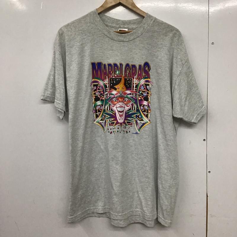 フルーツオブザルーム FRUIT OF THE LOOM Tシャツ 半袖 半袖カットソー プリントTシャツ クルーネックカットソー 90s 00s XL プリント 灰 / グレー /  メンズ USED 古着 中古 10150522