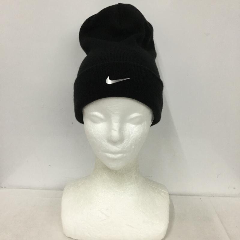 ナイキ NIKE 帽子 ニット帽 CW6324-010 スウッシュ ビーニー ワンポイント 黒 / ブラック /  メンズ USED 古着 中古 10150528