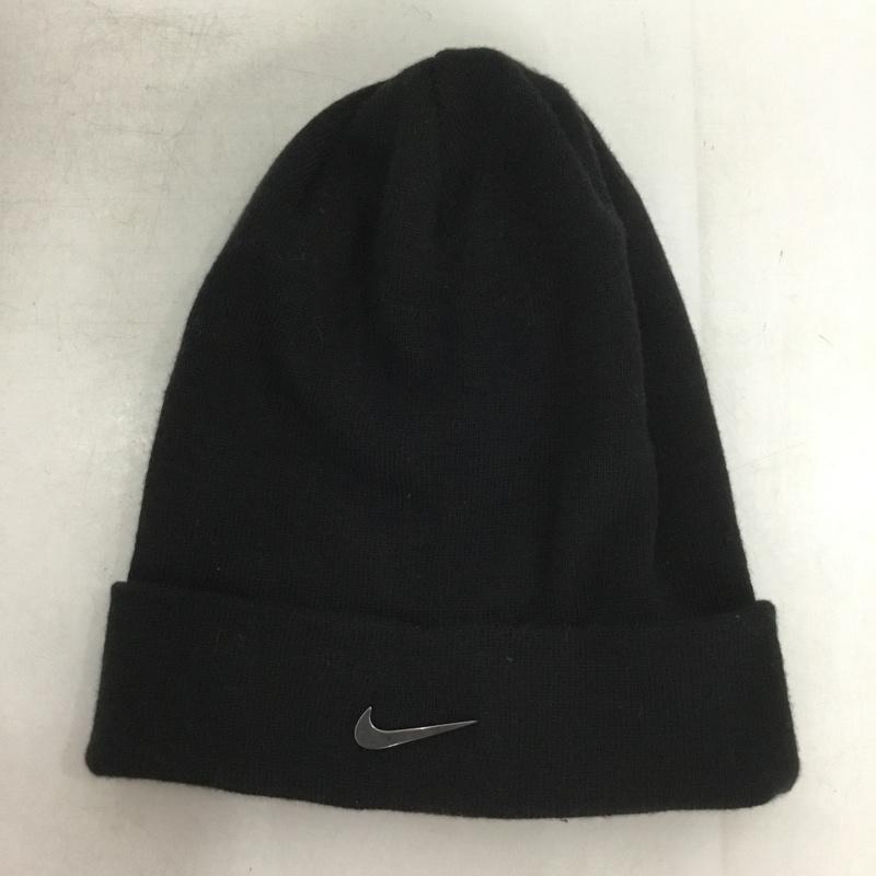 ナイキ NIKE 帽子 ニット帽 CW6324-010 スウッシュ ビーニー ワンポイント 黒 / ブラック /  メンズ USED 古着 中古 10150528