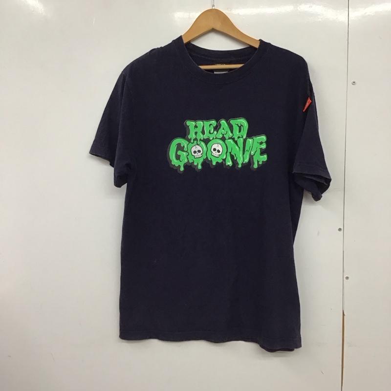 ヘッドグーニー HEADGOONIE Tシャツ 半袖 半袖カットソー プリントTシャツ クルーネックカットソー L プリント 紺 / ネイビー /  メンズ USED 古着 中古 10150529