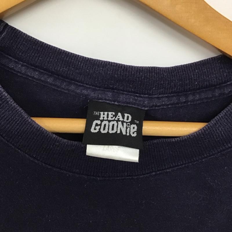 ヘッドグーニー HEADGOONIE Tシャツ 半袖 半袖カットソー プリントTシャツ クルーネックカットソー L プリント 紺 / ネイビー /  メンズ USED 古着 中古 10150529