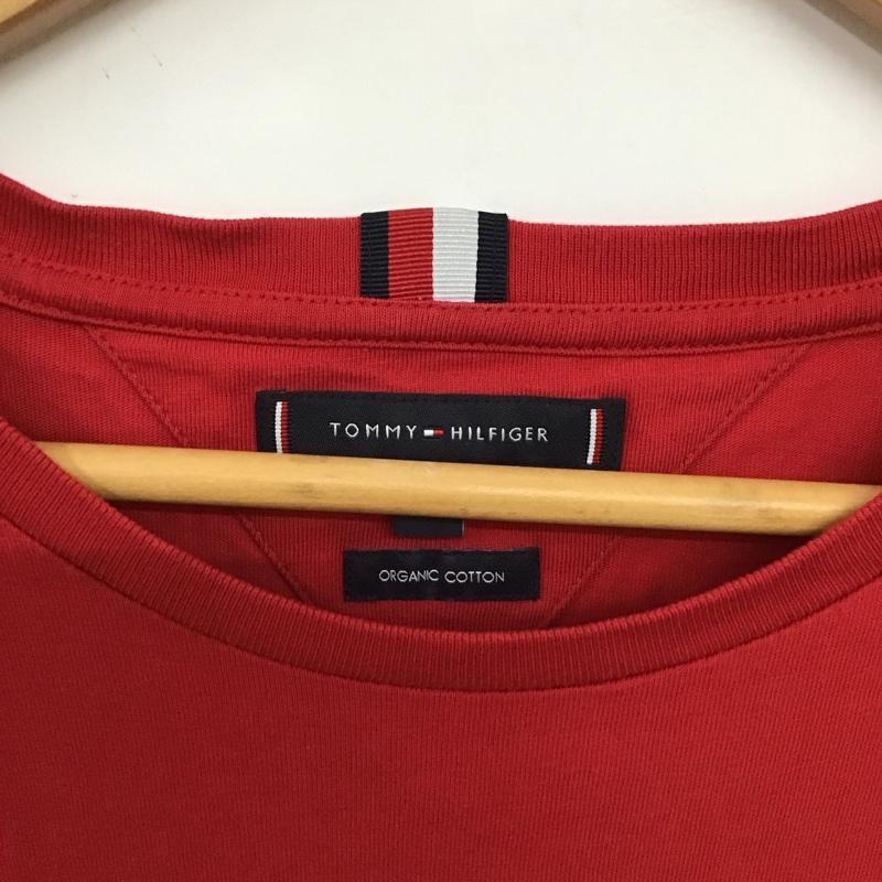 トミーヒルフィガー TOMMY HILFIGER Tシャツ 半袖 半袖カットソー プリントTシャツ クルーネックカットソー XL プリント 赤 / レッド /  メンズ USED 古着 中古 10150532