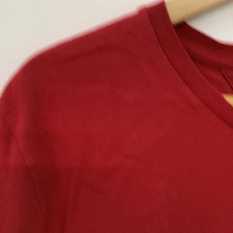 トミーヒルフィガー TOMMY HILFIGER Tシャツ 半袖 半袖カットソー プリントTシャツ クルーネックカットソー XL プリント 赤 / レッド /  メンズ USED 古着 中古 10150532