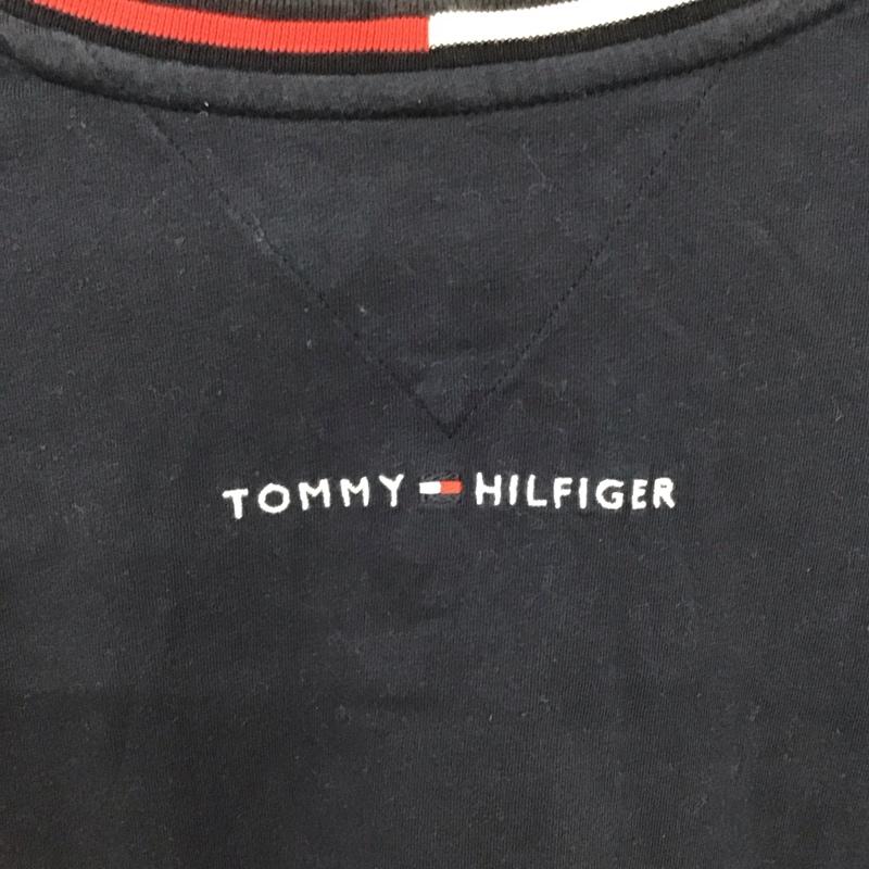 トミーヒルフィガー TOMMY HILFIGER Tシャツ 半袖 半袖カットソー プリントTシャツ クルーネックカットソー L ロゴ、文字 紺 / ネイビー /  メンズ USED 古着 中古 10150535