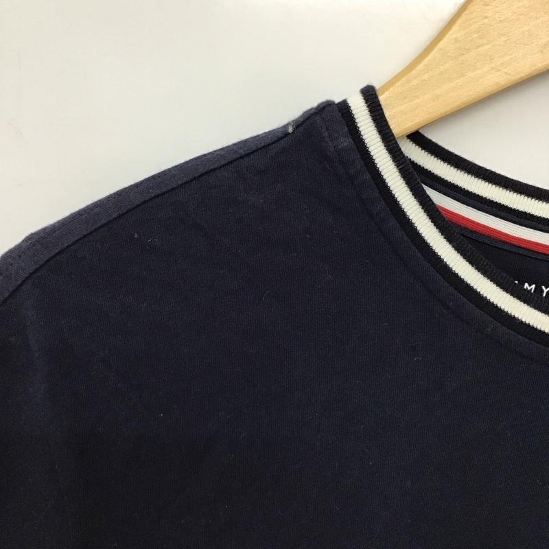 トミーヒルフィガー TOMMY HILFIGER Tシャツ 半袖 半袖カットソー プリントTシャツ クルーネックカットソー L ロゴ、文字 紺 / ネイビー /  メンズ USED 古着 中古 10150535