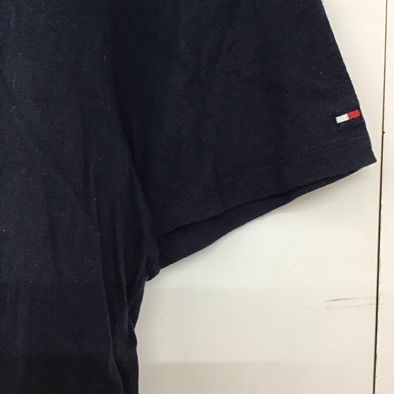 トミーヒルフィガー TOMMY HILFIGER Tシャツ 半袖 半袖カットソー プリントTシャツ クルーネックカットソー L ロゴ、文字 紺 / ネイビー /  メンズ USED 古着 中古 10150535
