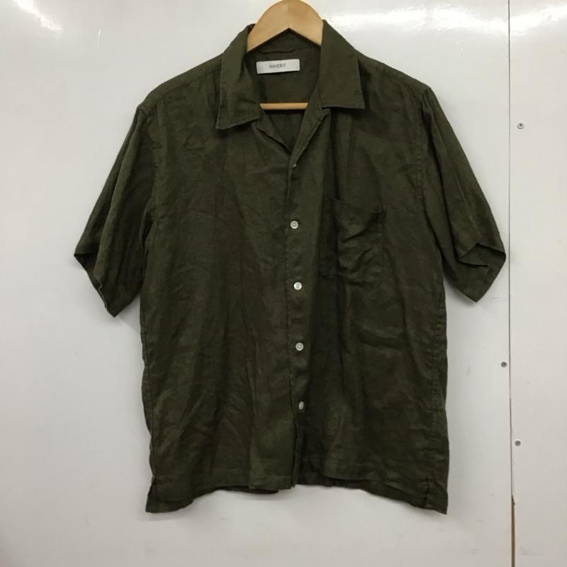インヘリット INHERIT シャツ、ブラウス 半袖 半袖シャツ 無地シャツ ポケットシャツ S 無地 カーキ / カーキ /  メンズ USED 古着 中古 10150562