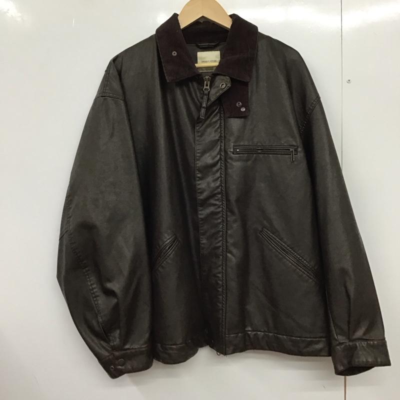 フリークスストア FREAK S STORE ジャケット、上着 ジャンパー、ブルゾン ジップアップジャケット アウター フェイクレザージャケット L 無地 茶 / ブラウン /  メンズ USED 古着 中古 10150573