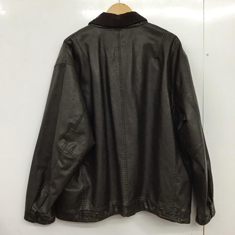 フリークスストア FREAK S STORE ジャケット、上着 ジャンパー、ブルゾン ジップアップジャケット アウター フェイクレザージャケット L 無地 茶 / ブラウン /  メンズ USED 古着 中古 10150573