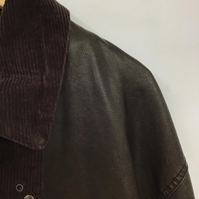 フリークスストア FREAK S STORE ジャケット、上着 ジャンパー、ブルゾン ジップアップジャケット アウター フェイクレザージャケット L 無地 茶 / ブラウン /  メンズ USED 古着 中古 10150573