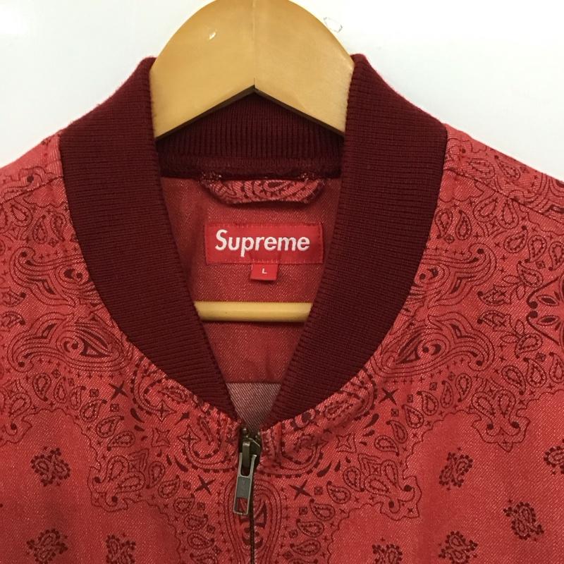 シュプリーム Supreme ジャケット、上着 ジャンパー、ブルゾン 13ss DenimCampusJacket アウター L プリント 赤 / レッド /  メンズ USED 古着 中古 10150582