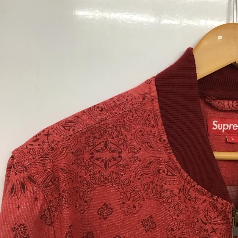 シュプリーム Supreme ジャケット、上着 ジャンパー、ブルゾン 13ss DenimCampusJacket アウター L プリント 赤 / レッド /  メンズ USED 古着 中古 10150582