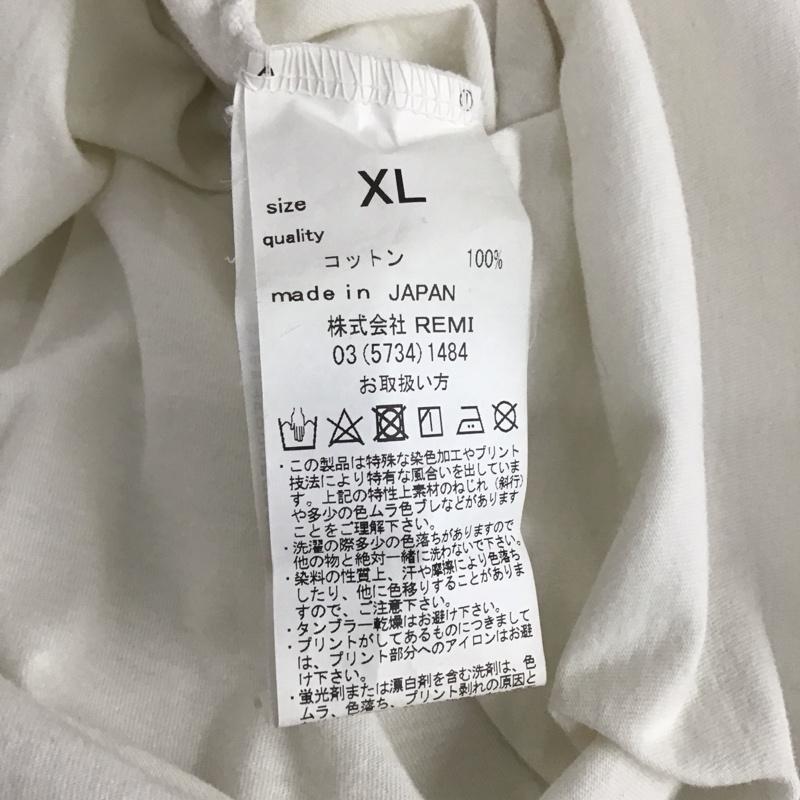 レミ レリーフ REMI RELIEF Tシャツ 半袖 半袖カットソー プリントTシャツ クルーネックカットソー XL 無地 アイボリー / アイボリー /  メンズ USED 古着 中古 10150594