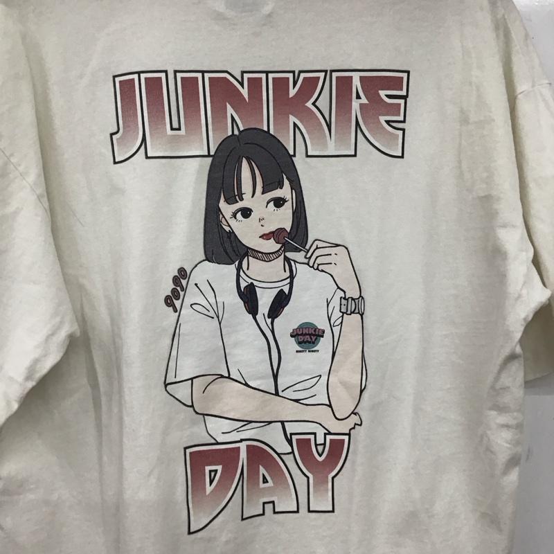 ナインティナインティ 9090 Tシャツ 半袖 半袖カットソー プリントTシャツ クルーネックカットソー XL ロゴ、文字 白 / ホワイト /  メンズ USED 古着 中古 10150605