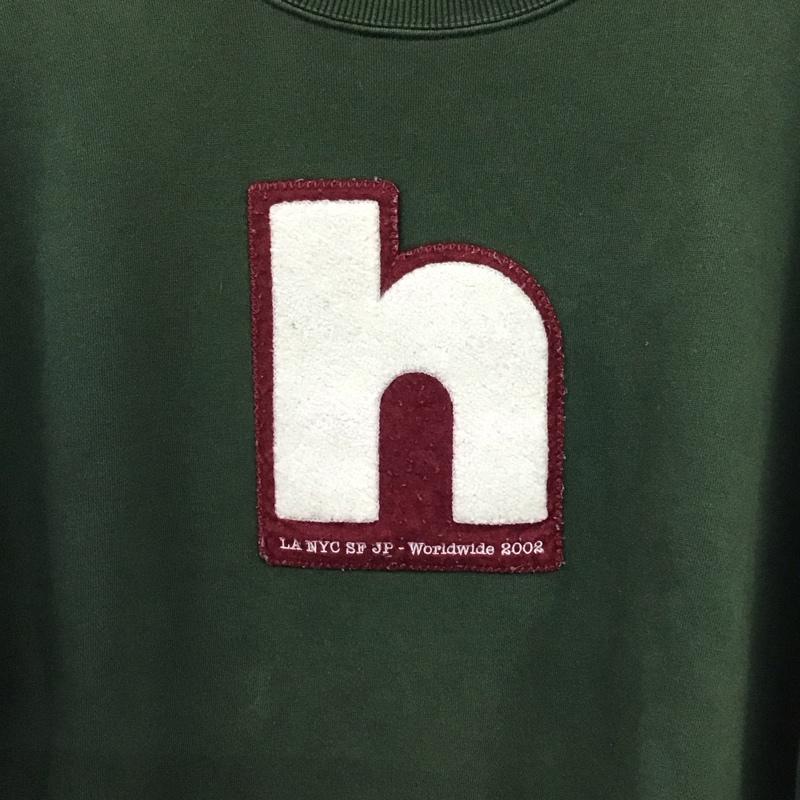 ハフ HUF トレーナー 長袖 長袖トレーナー スウェット クルーネック プルオーバー XL ロゴ、文字 緑 / グリーン /  メンズ USED 古着 中古 10150606