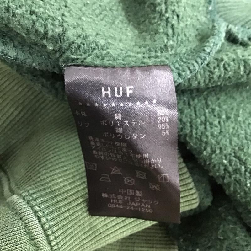 ハフ HUF トレーナー 長袖 長袖トレーナー スウェット クルーネック プルオーバー XL ロゴ、文字 緑 / グリーン /  メンズ USED 古着 中古 10150606
