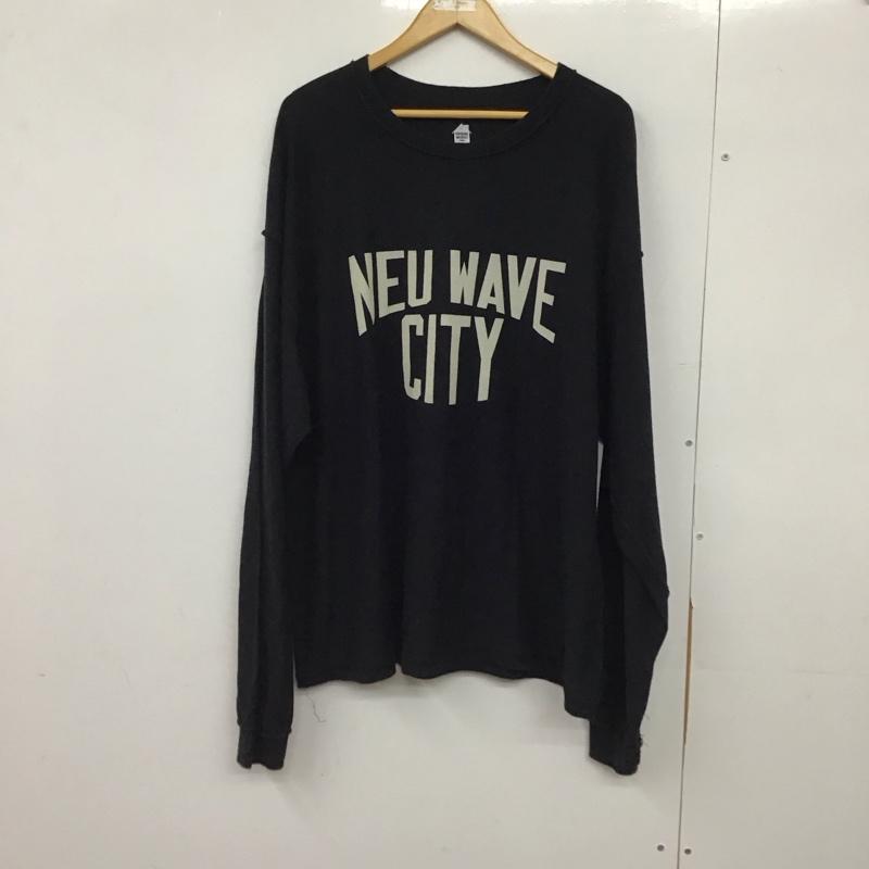 イズネス ミュージック ISNESS MUSIC カットソー 長袖 長袖カットソー プリントTシャツ クルーネック FREE ロゴ、文字 黒 / ブラック /  メンズ USED 古着 中古 10150613