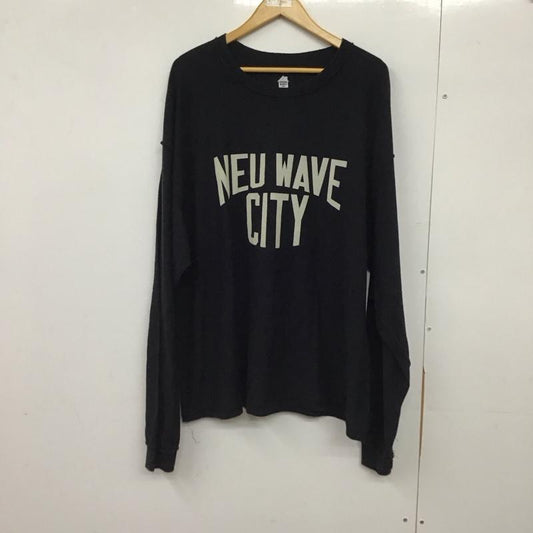 イズネス ミュージック ISNESS MUSIC カットソー 長袖 長袖カットソー プリントTシャツ クルーネック FREE ロゴ、文字 黒 / ブラック /  メンズ USED 古着 中古 10150613