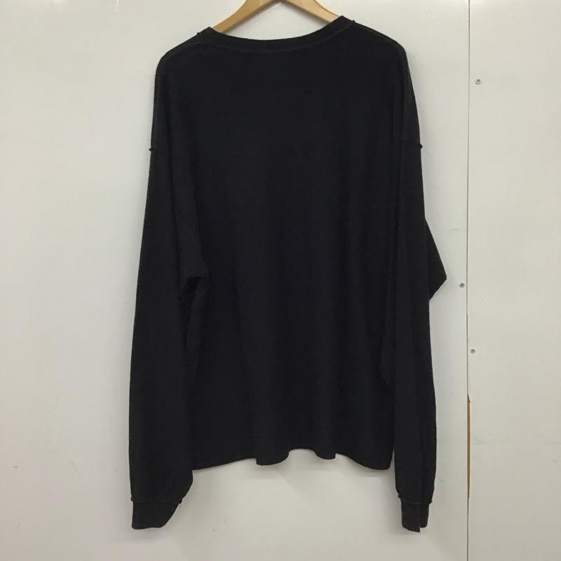 イズネス ミュージック ISNESS MUSIC カットソー 長袖 長袖カットソー プリントTシャツ クルーネック FREE ロゴ、文字 黒 / ブラック /  メンズ USED 古着 中古 10150613