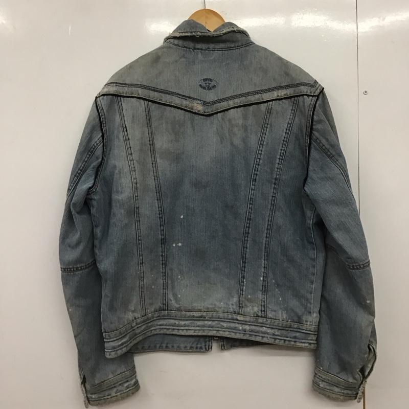 ディーゼル DIESEL ジャケット、上着 ジャンパー、ブルゾン ジップアップジャケット デニムジャケット Gジャン L 無地 X ダメージ加工 インディゴ / インディゴ /  メンズ USED 古着 中古 10150615